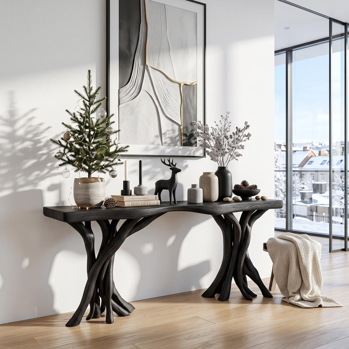 Driftwood Console Table Organic Wood Rustic Art Gift
