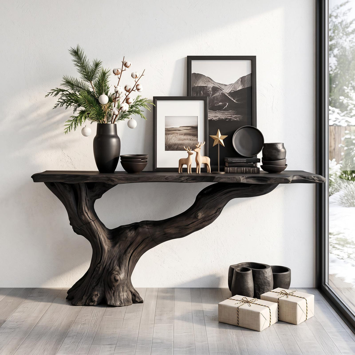 Console Table Solid Wood Farmhouse Entryway Gift