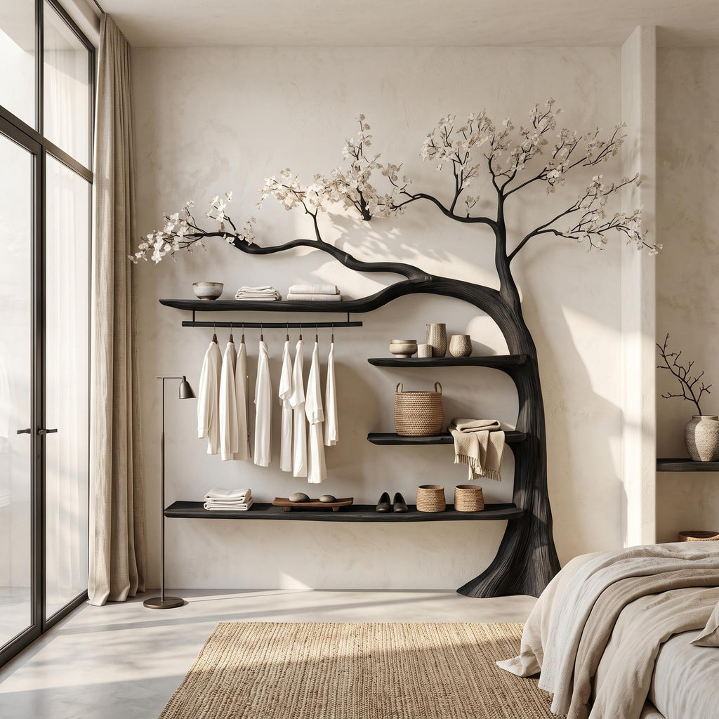 Rustic Tree Coat Rack Bedroom Closet