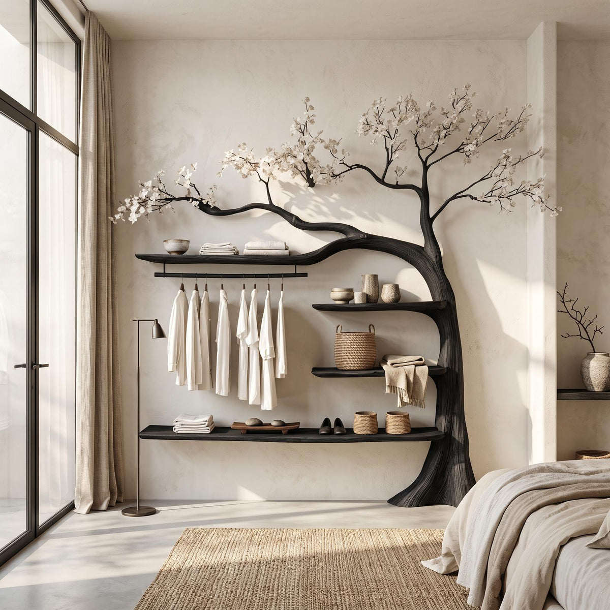 Rustic Tree Coat Rack Bedroom Closet