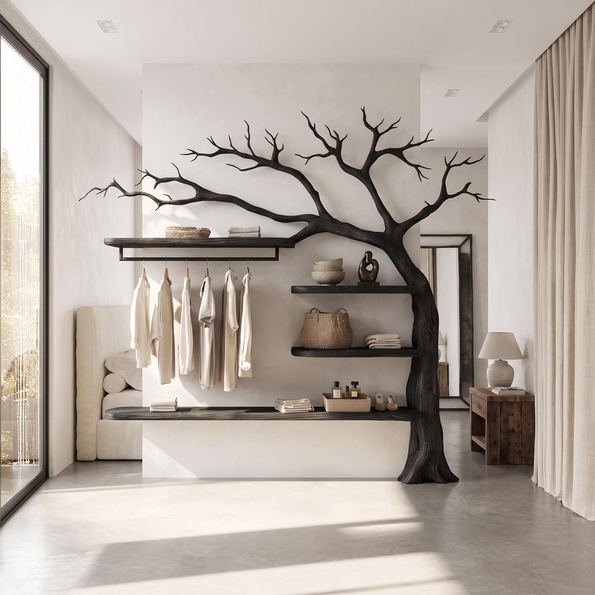 Mid Century Tree Coat Rack Living Room