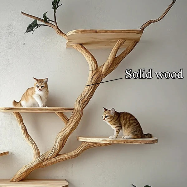 Wood Cat Tree Cat Tower House Stylish Gift For Cat SINLTT009