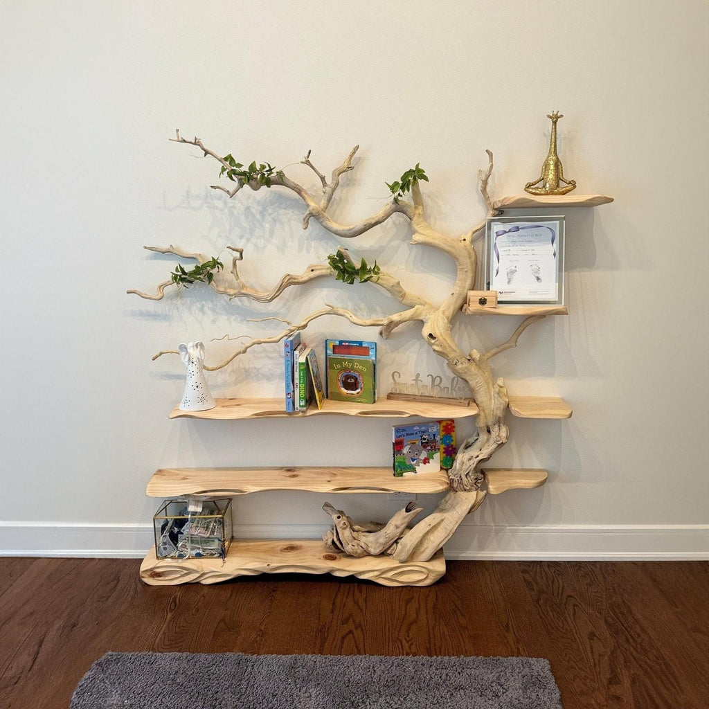 Tree Branch Standing Driftwood Shelf