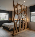 Modern Sculptural Wooden Room Divider For Bedroom Or Living Room