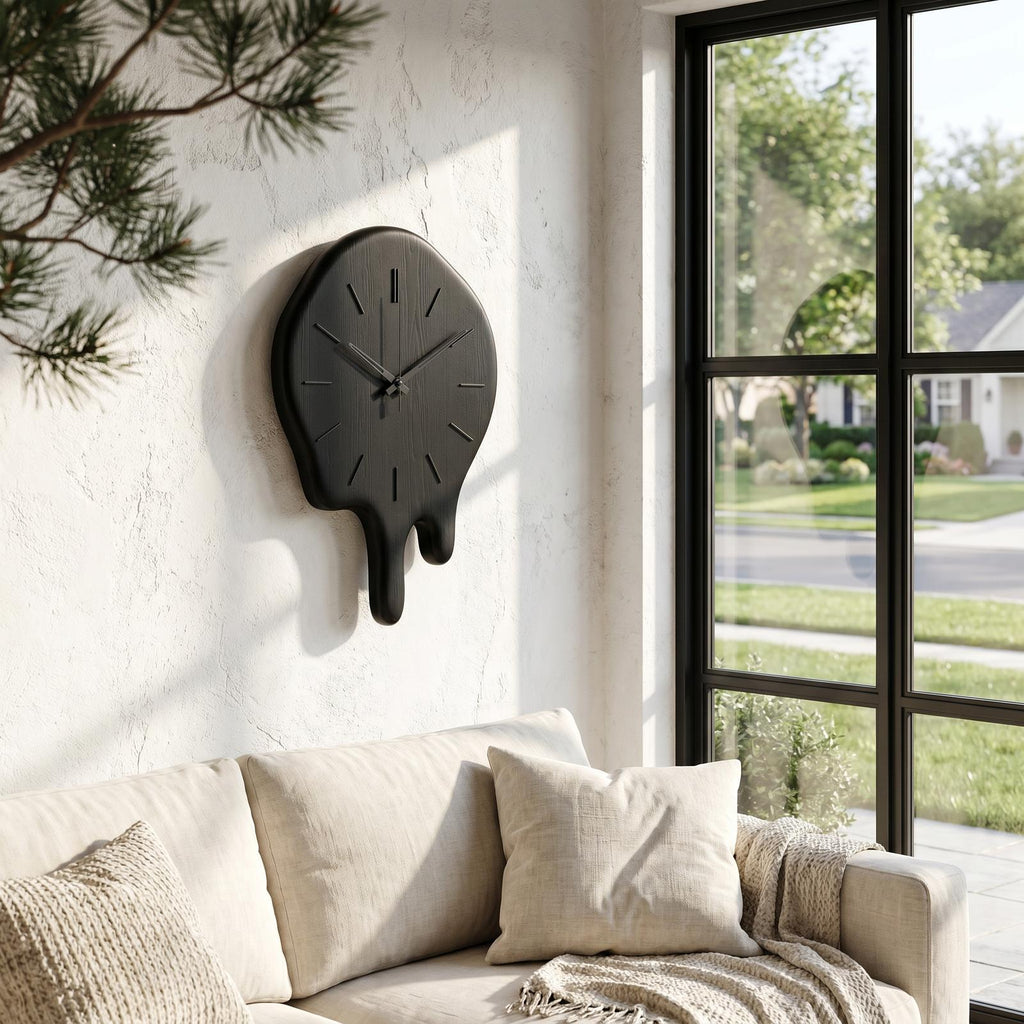 Handcrafted Wood Wall Clock With Live Edge Tree Slice Design For Living Room SINLHACK028