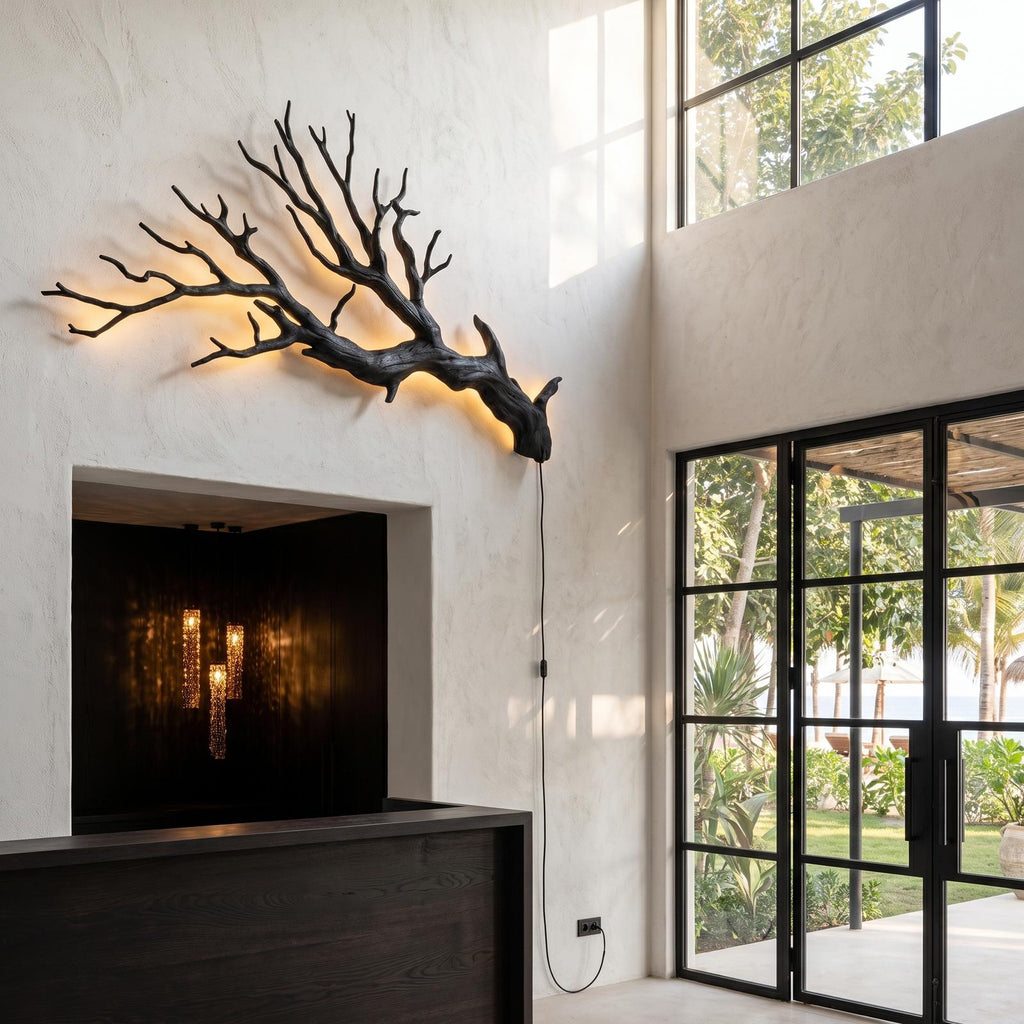 Sculptural Wall Light With Nature Inspired Tree Branch Design For Entryway