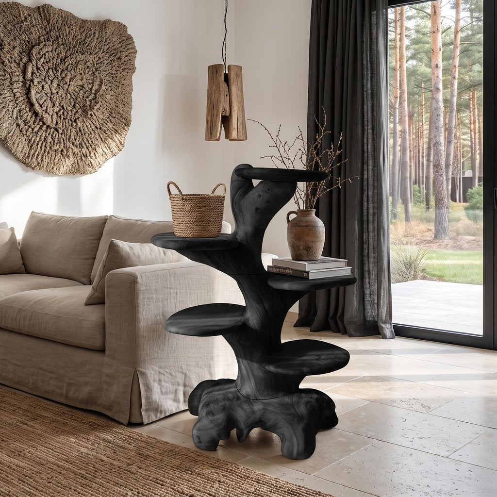 Minimalist Side Table With Integrated Storage For Living Room