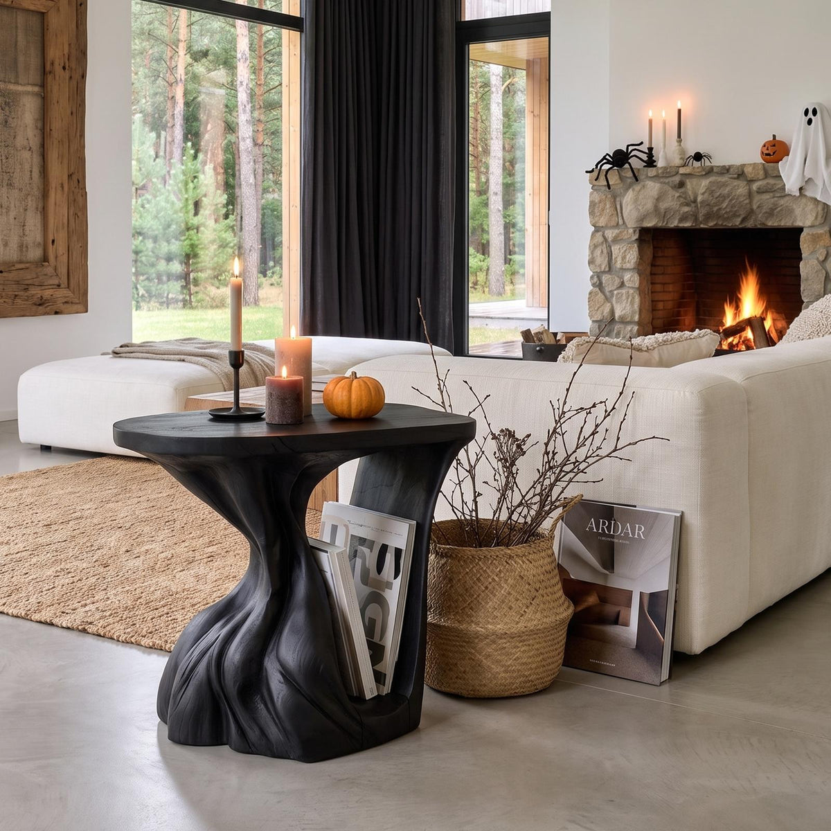 Contemporary Beside Table Halloween Inspired With Sculptural Base For Living Room SINLHASTA318