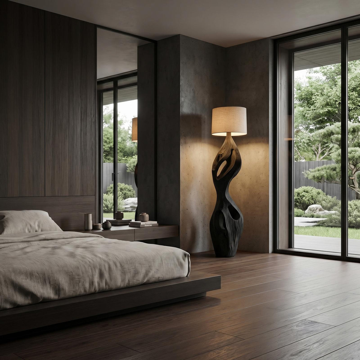 Organic Twisted Floor Lamp Sculptural Double Curve Design Living Room And Bedroom