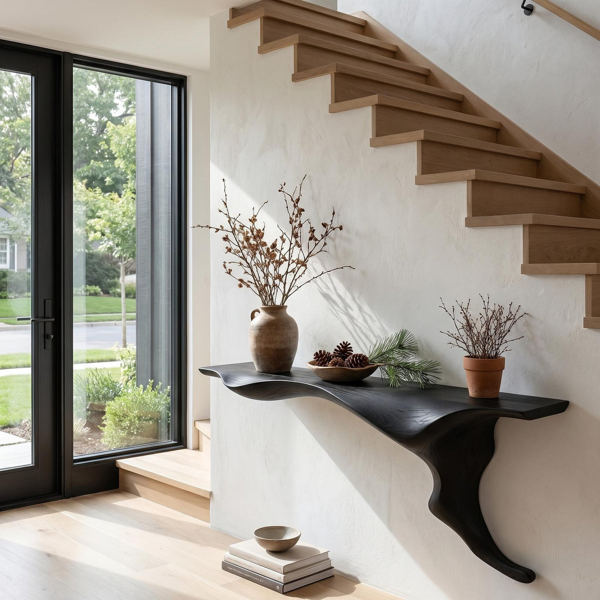 Organic Wall Mounted Console Table With Sculptural Tree Root Design For Entryway SINLHACS656