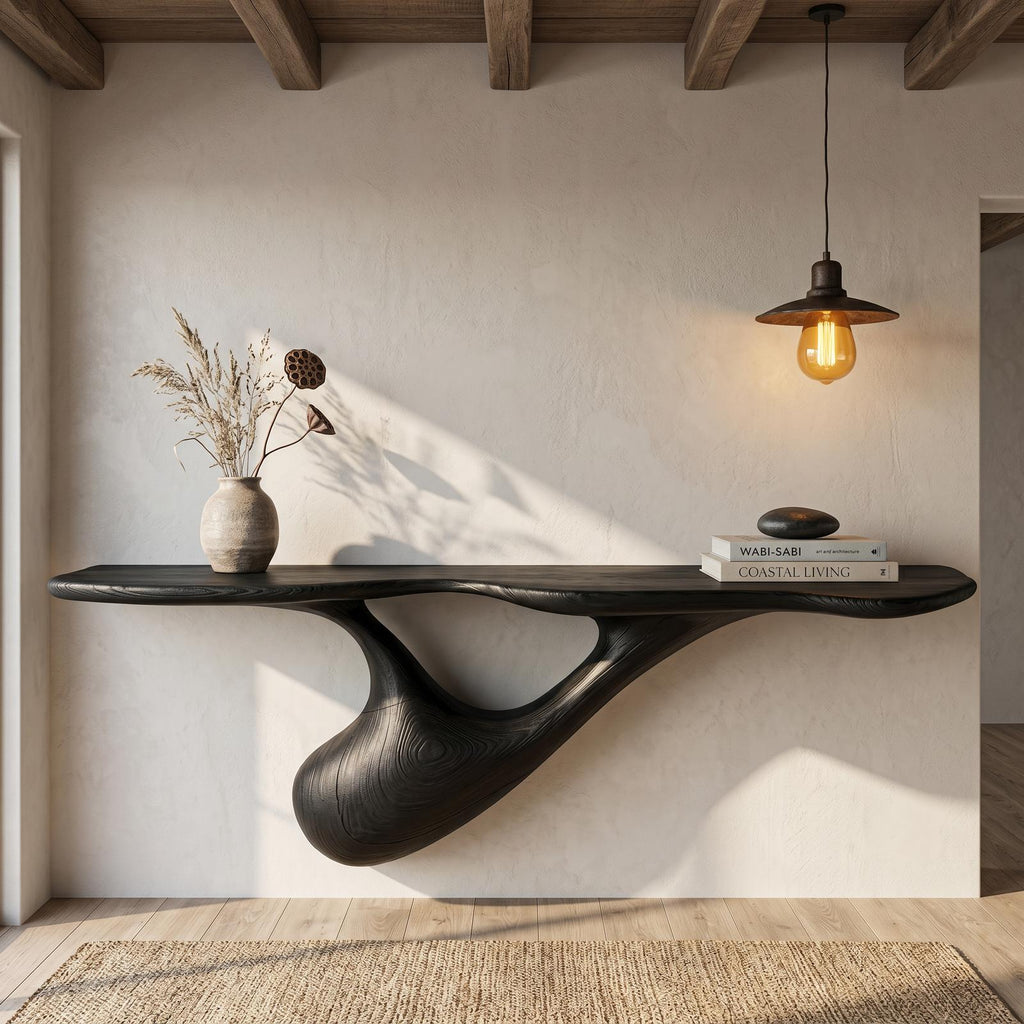 Organic Wall Mounted Console Table With Sculptural Tree Root Design For Entryway SINLHACS656