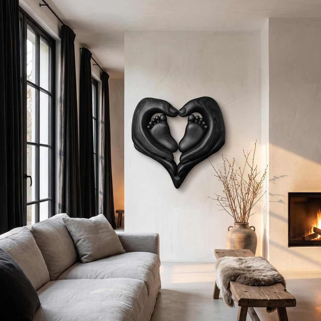 Contemporary Personalized Baby Wall Decor With Sculptural Baby Feet Design For Nursery And Bedroom