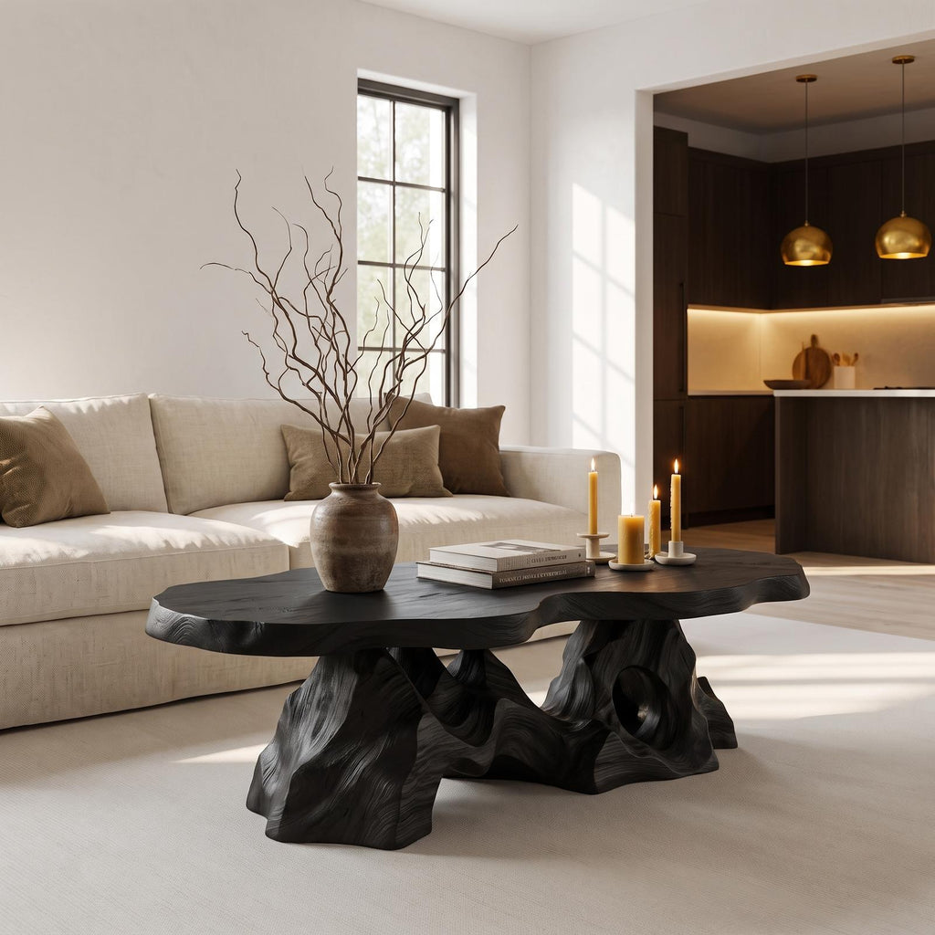 Organic Coffee Table With Sculptural Tree Root Base For Living Room SINLHACF412