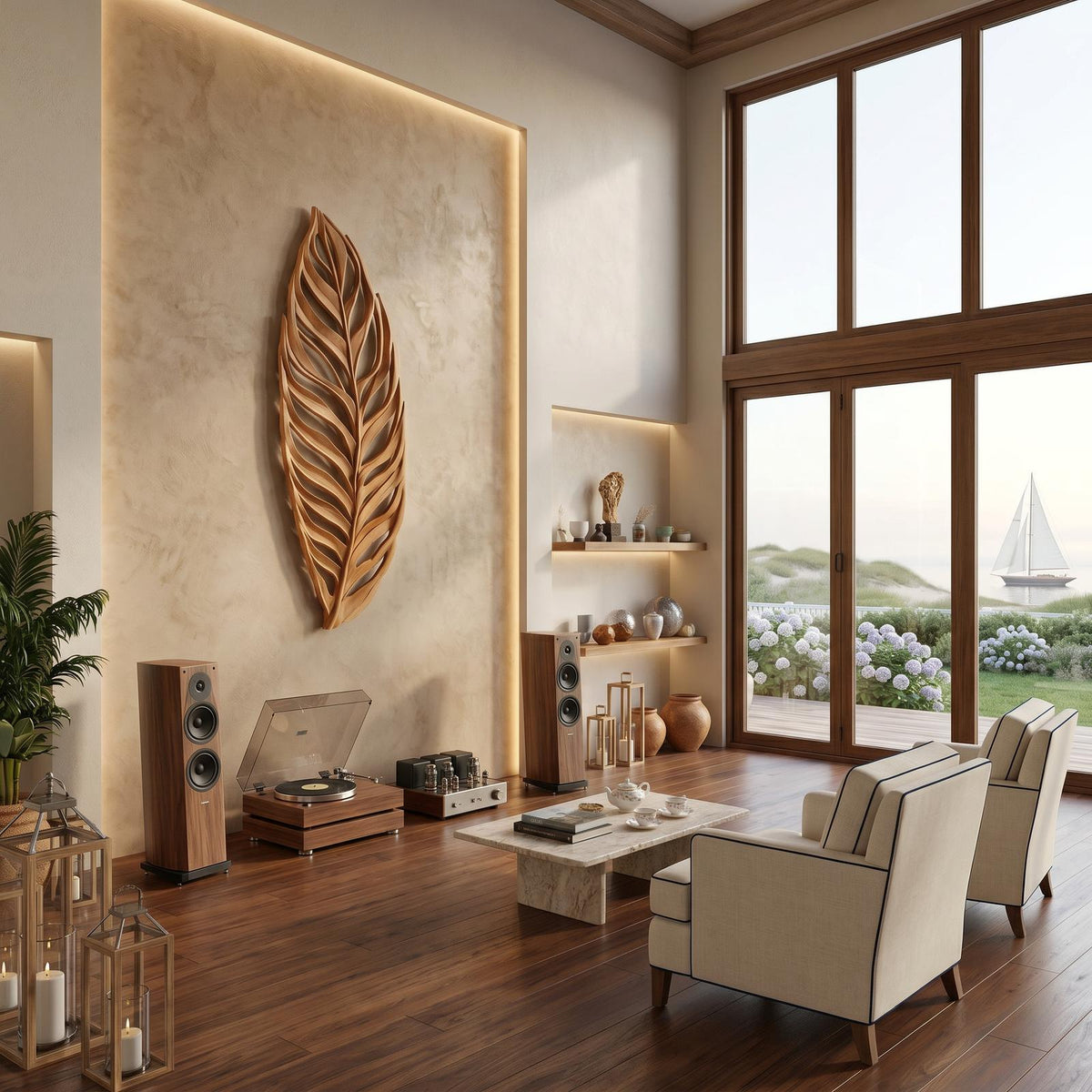 Organic Leaf Wall Sculpture For Living Room SILDTTNWA171