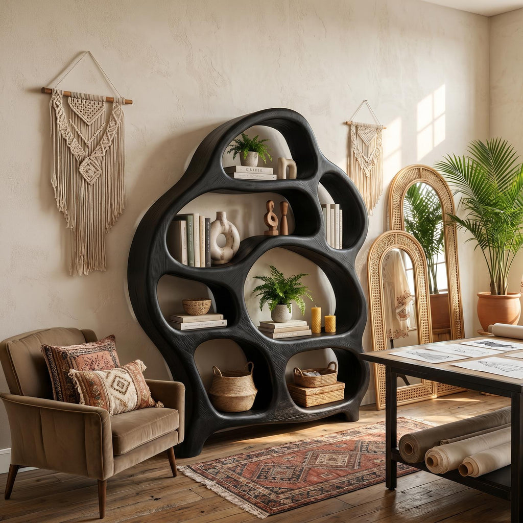 Mid Century Open Bookshelf For Living Space