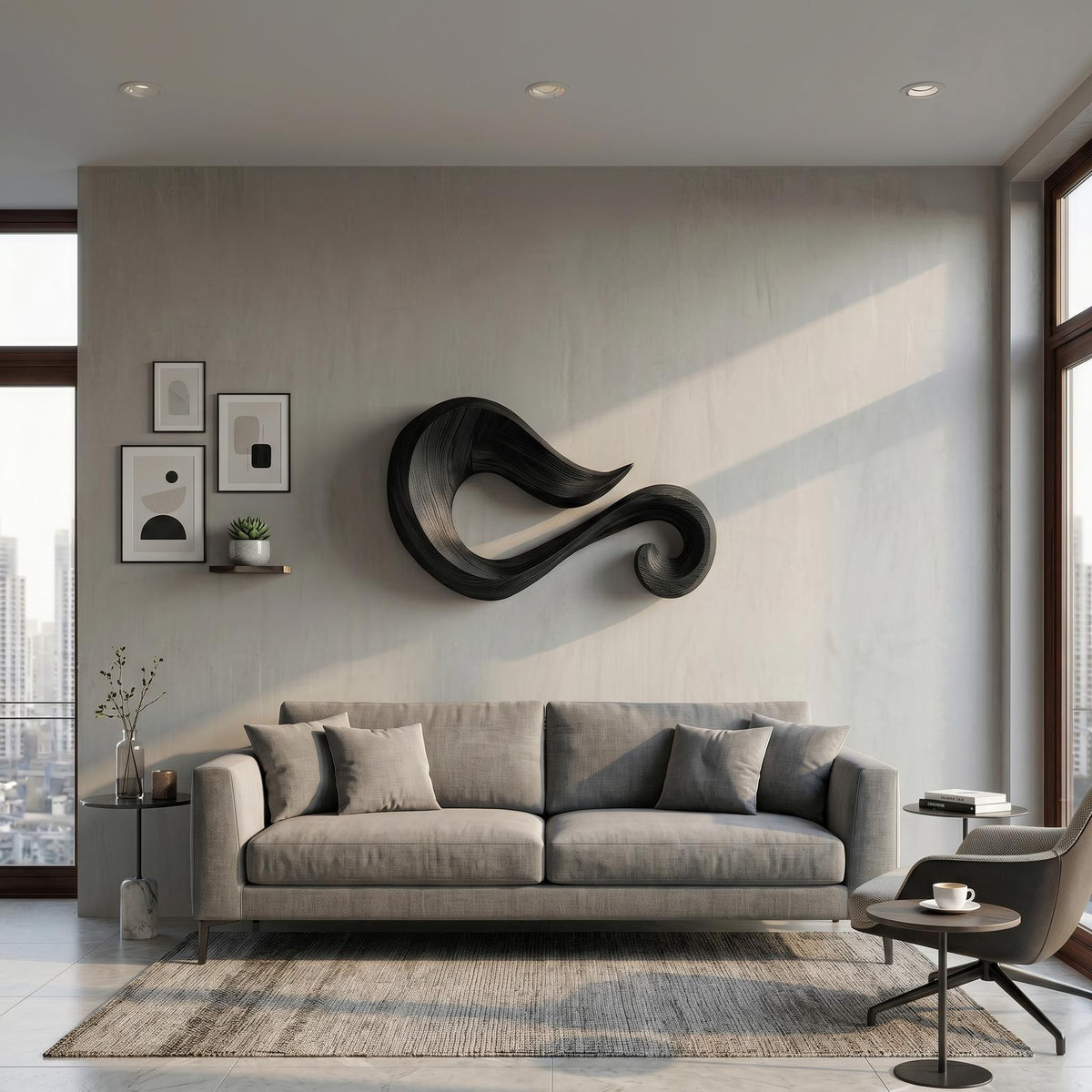 Organic Shape Wooden Wall Art For Entryway or Hallway Decor