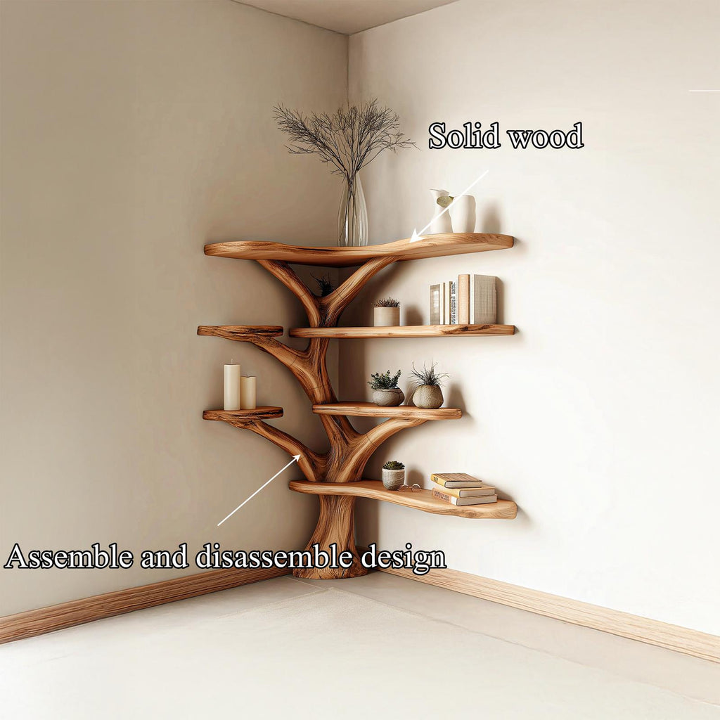 Rustic Corner Tree Bookshelf Living Room SINLSATB233