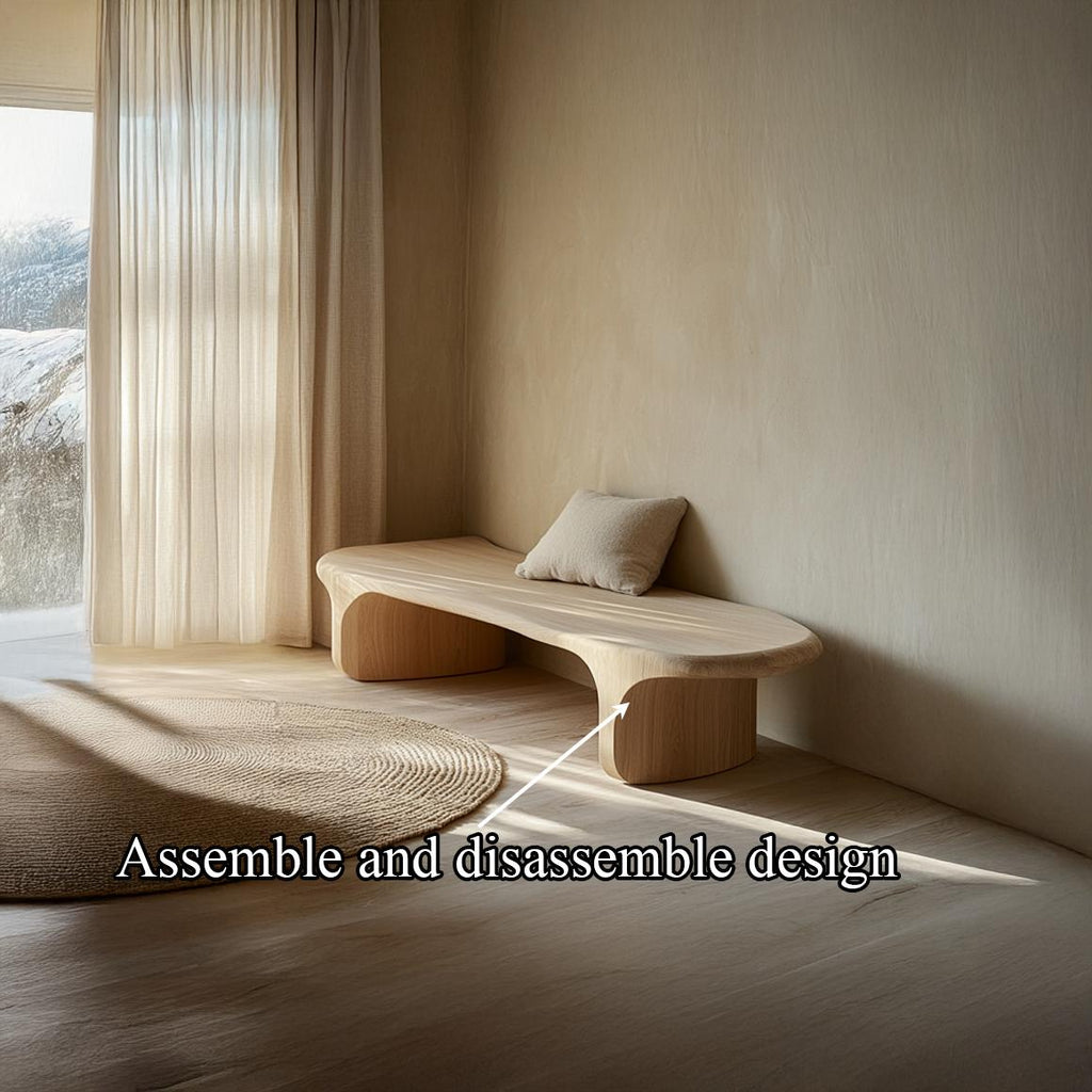 Mid Century Modern Bench Entryway Living Room Accent Seating