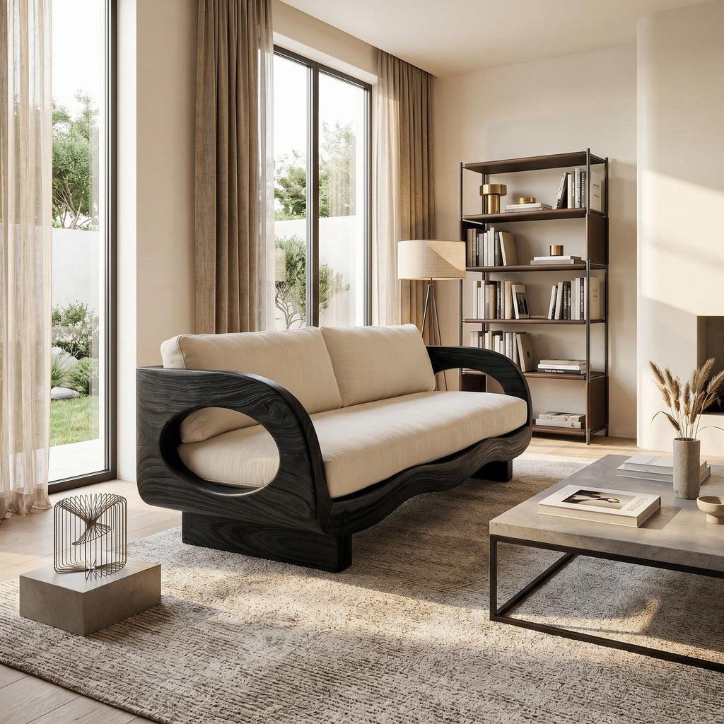 Rustic Contemporary Wood Sofa Garden Terrace Living Space