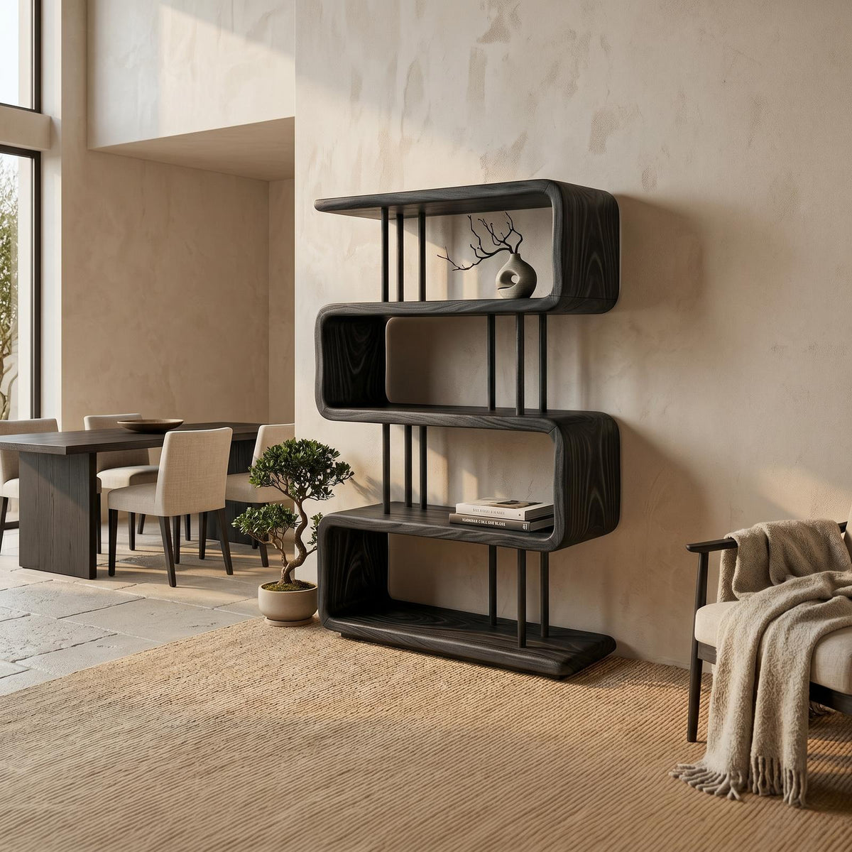 Modern Wooden Display Shelf For Spa Decor