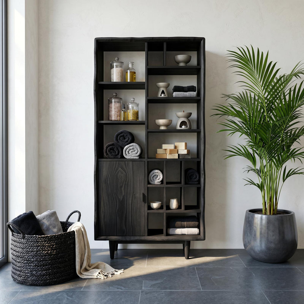 Spry Interior Rustic Solid Wood Landscape Storage Cabinet, Mountain Retreat Buffet Sideboard, SILDTTRBRC017