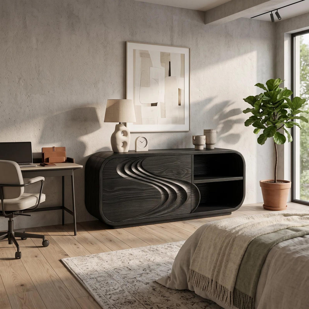 Modern Ripple Dresser For Cozy Bedroom Interior