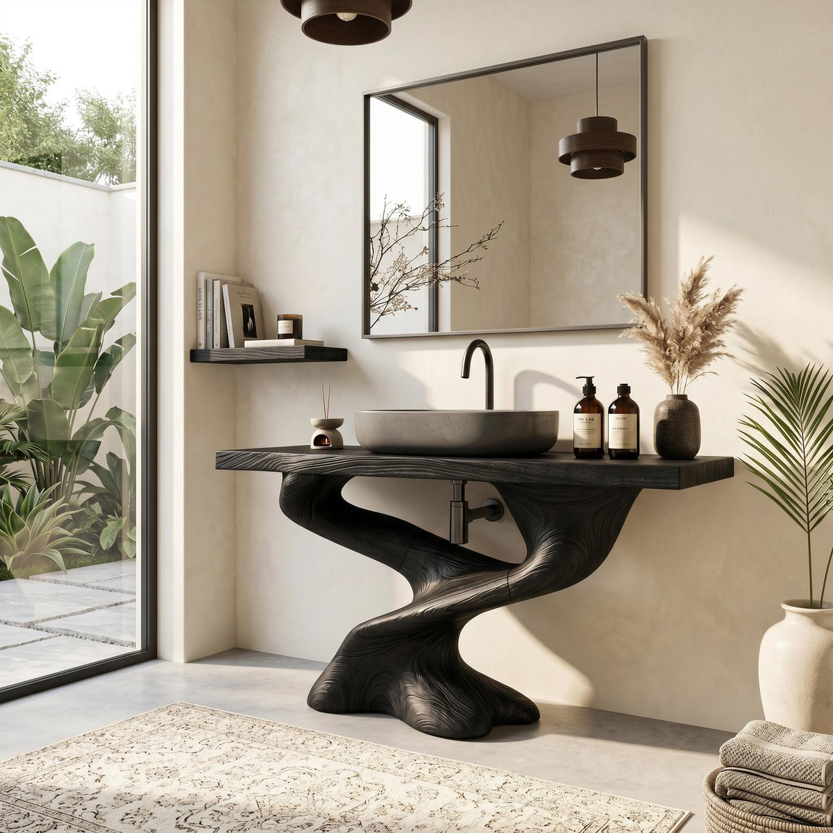 Handcrafted Solid Vanity For Unique Bathroom Design SILDTTNBRV011