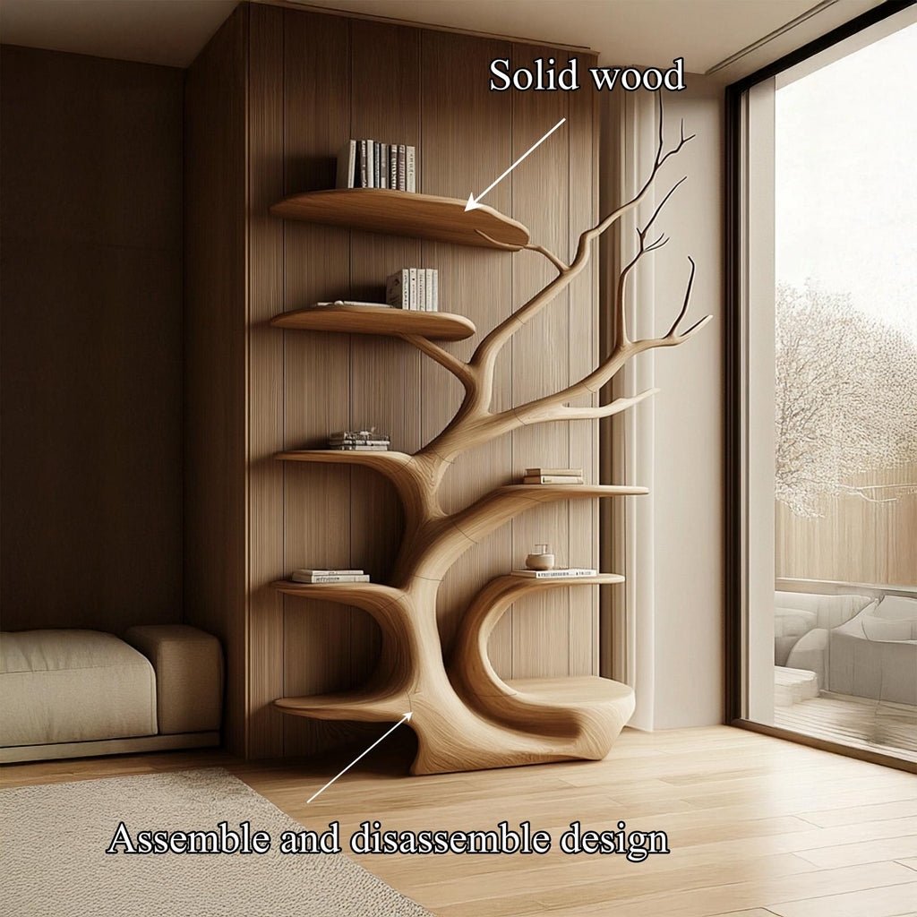 Rustic Tree Bookshelf Bedroom Cozy Artistic Corner