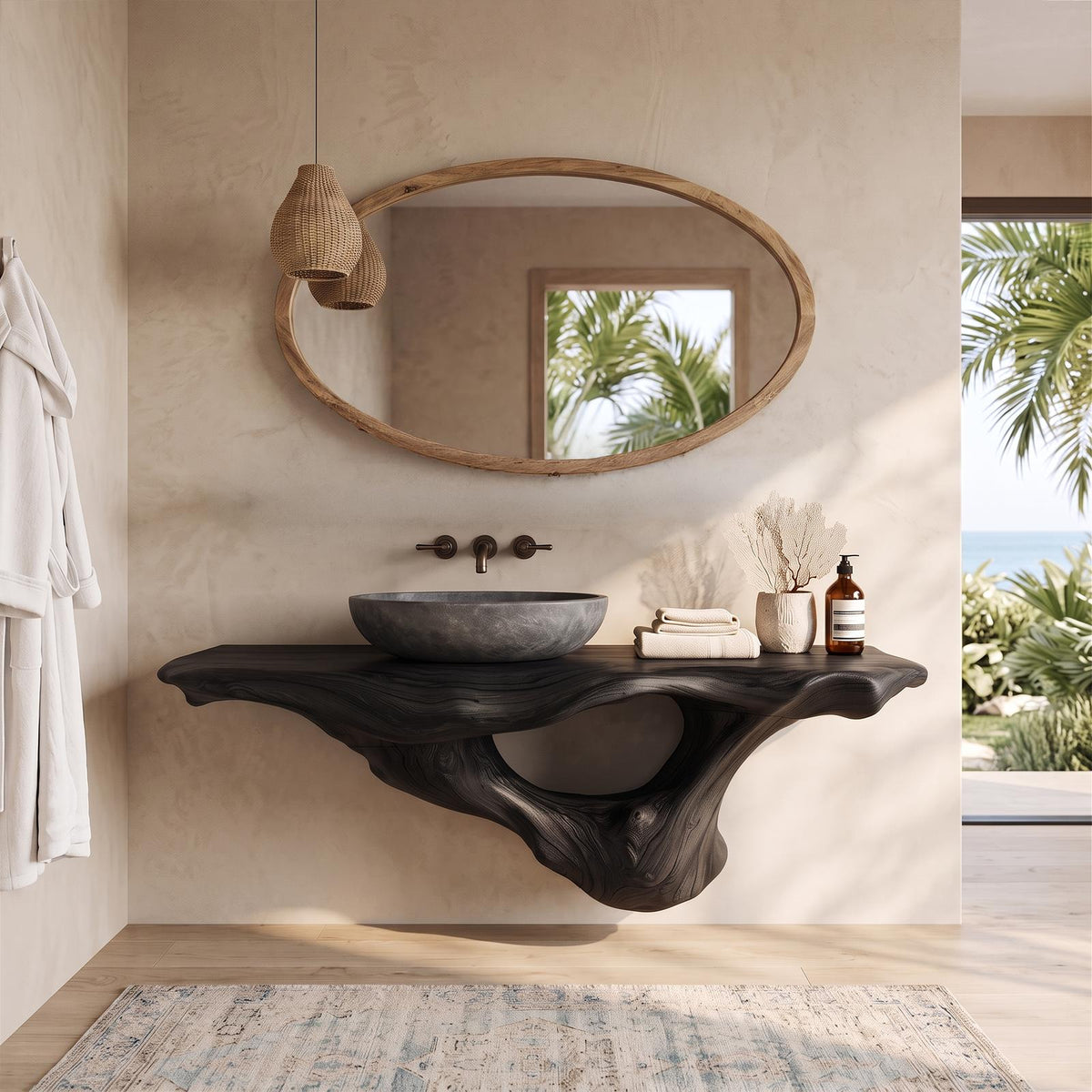 Handcrafted Live Edge Bathroom Vanity Premium Furniture