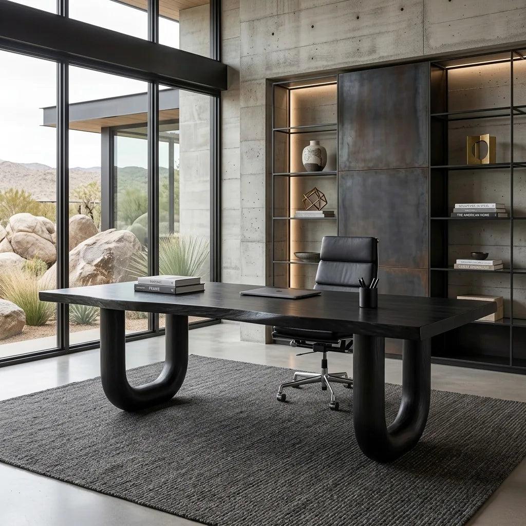 Organic Desk With Rounded U-Legs For Home Office