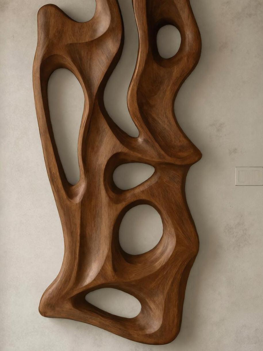 Spry Interior Artistic Abstract Wooden Wall Art, Handcrafted Geometric Wood Panel Sculpture Decor for Living Room, SITHHNWA023