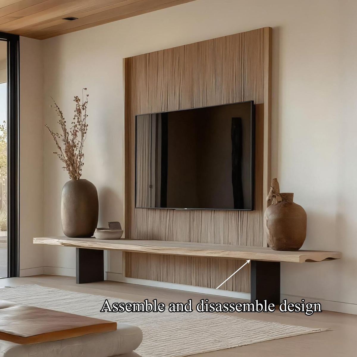 Rustic TV Console Live Edge Living Room