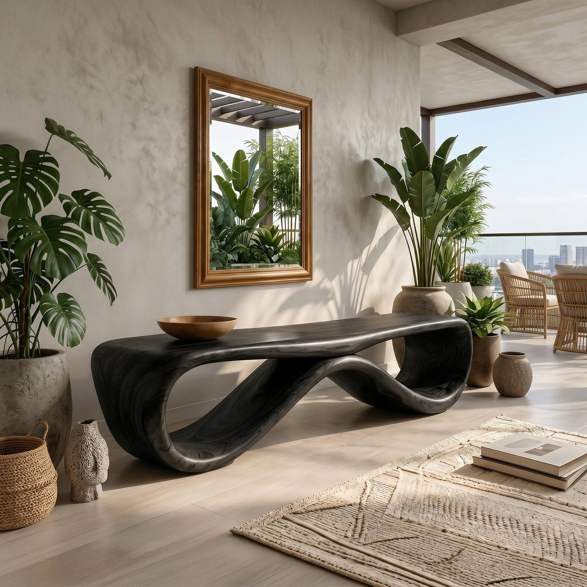 Contemporary Hallway Bench Designer Apartment