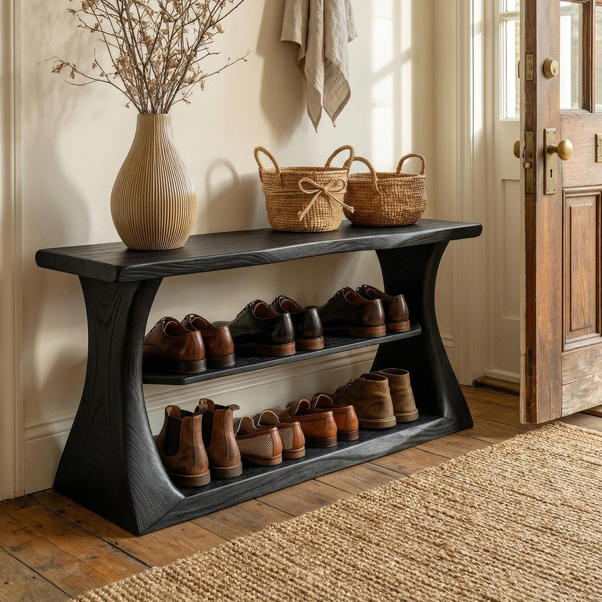 Modern Dressing Table with Mirror, Elegant Wooden Makeup Vanity Desk for Bedroom & Walk-In Closet