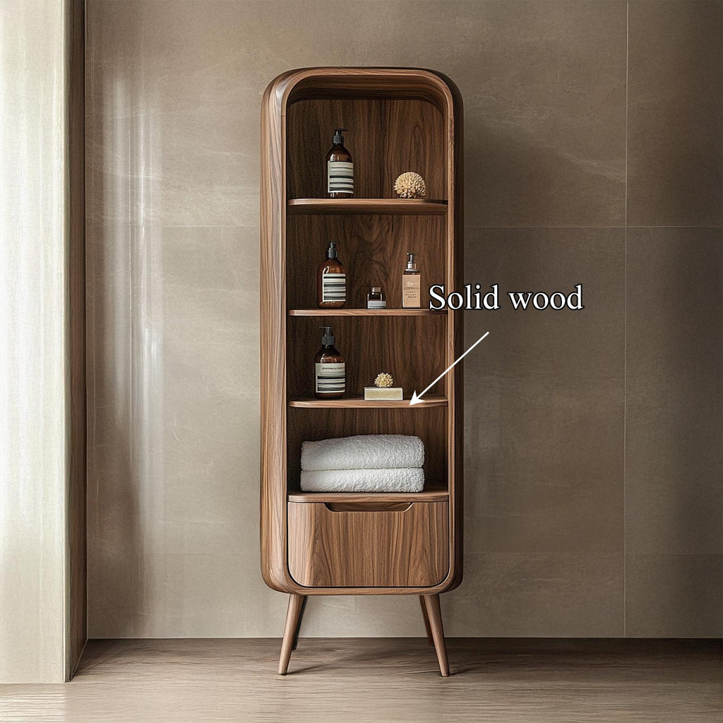 Luxury Sculptural Tall Cabinet For Bathroom Storage And Spa Interior