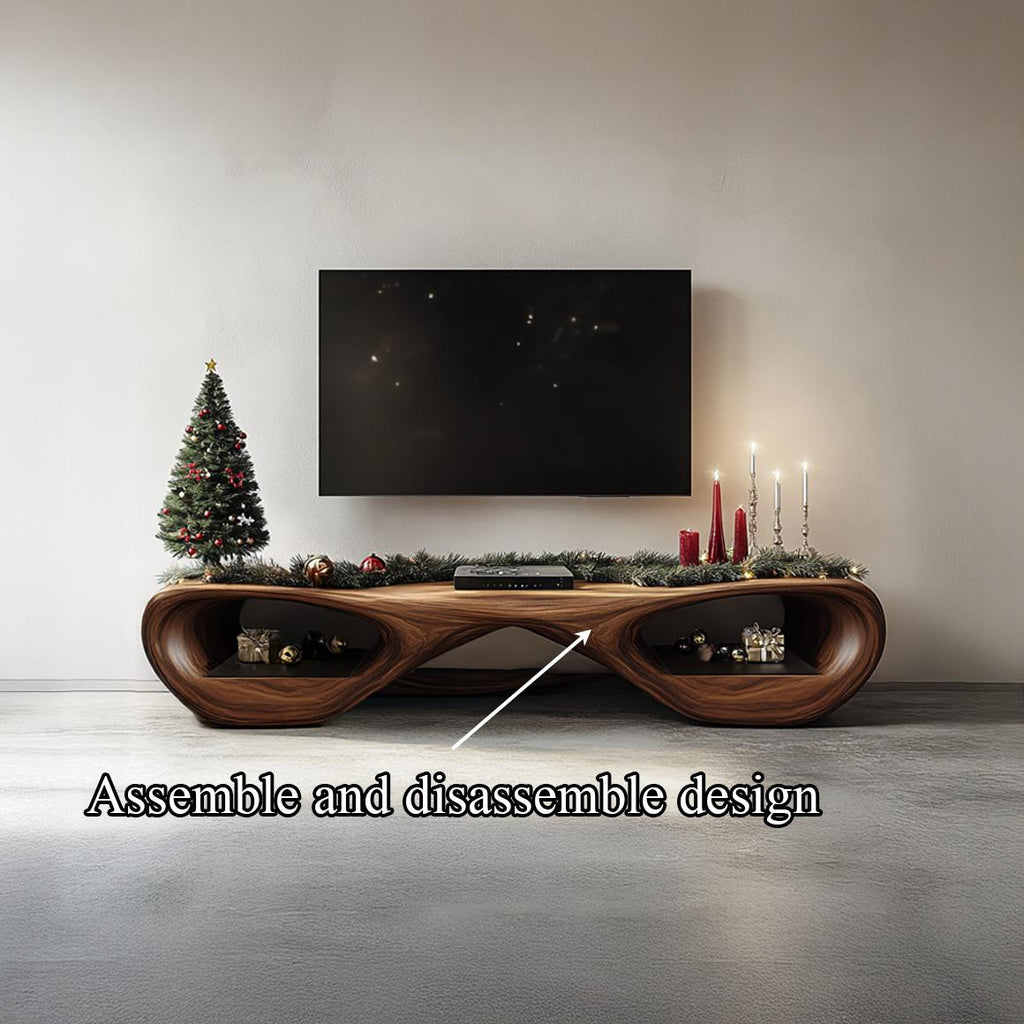 Rustic Wood TV Stand Console, Heavy Duty Media Credenza, Farmhouse Television Cabinet for Living Room & Bedroom
