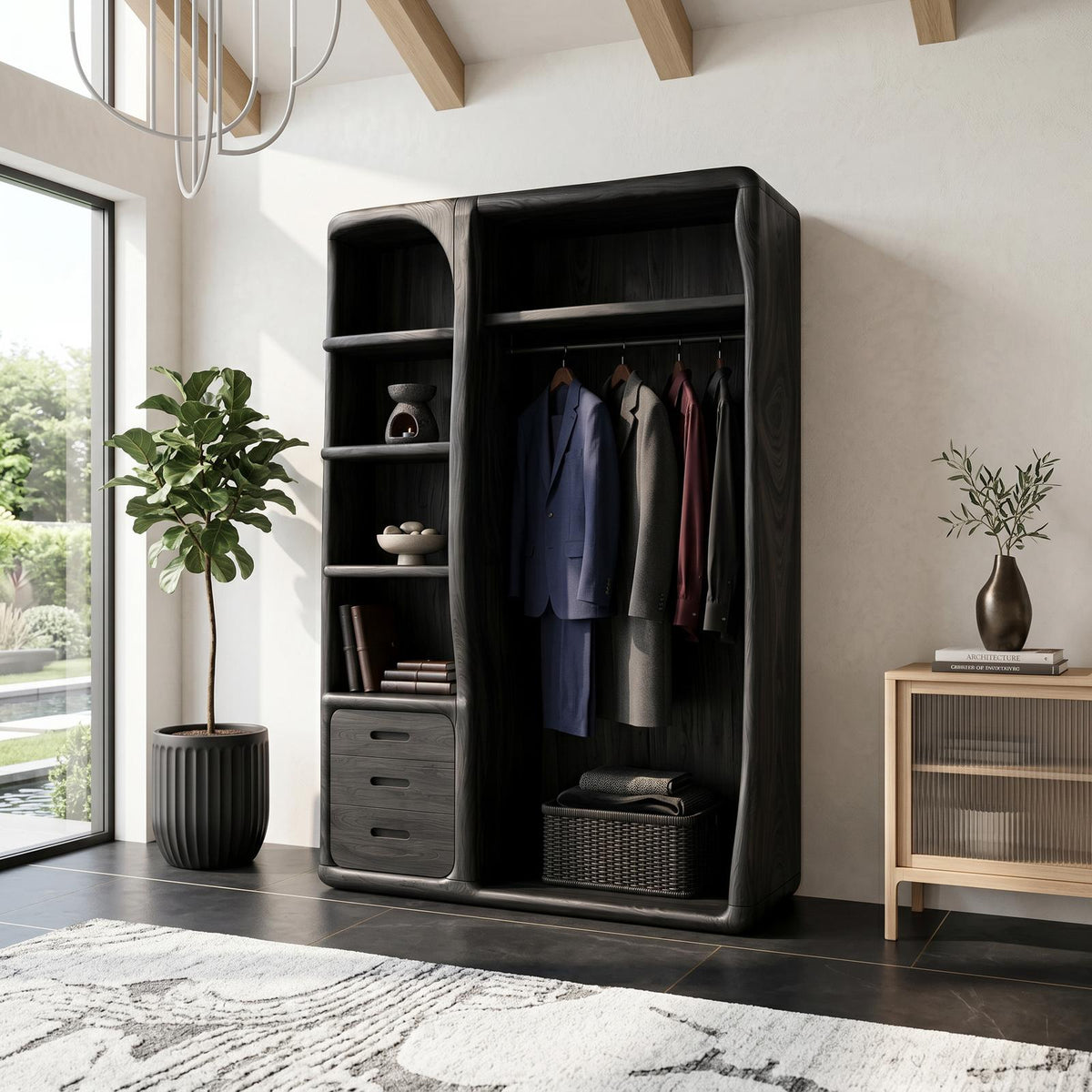 Scandinavian Organic Edge Wardrobe For Master Suite Interior SILDTTNWDE001