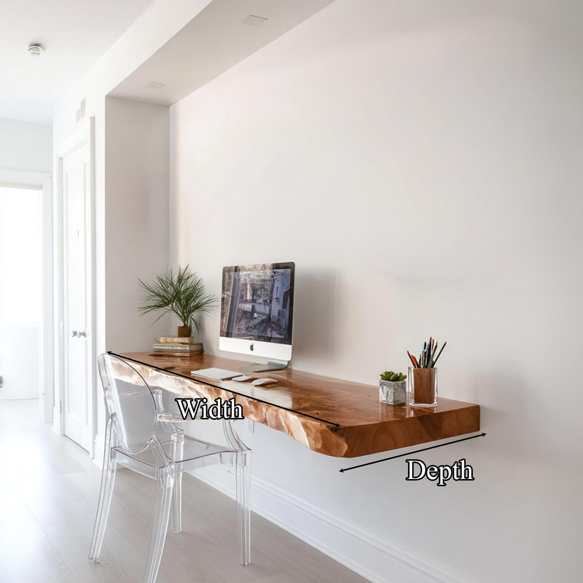Rustic Floating Desk Living Home Office