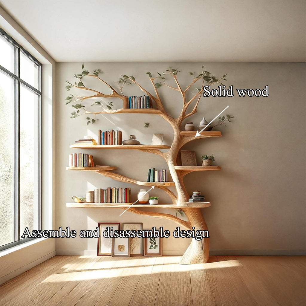 Midcentury Tree Bookshelf Living Room