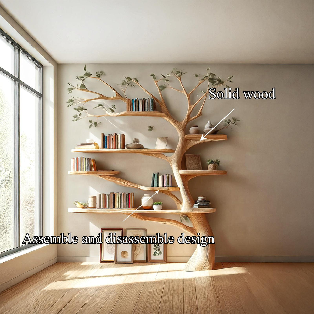 Midcentury Tree Bookshelf Living Room