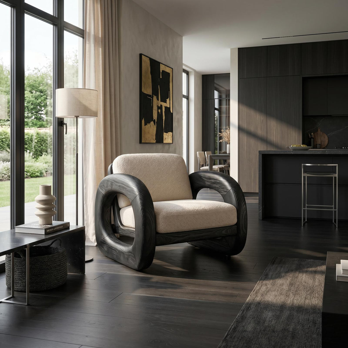 Coastal Contemporary Curved Accent Chair Ocean View Bedroom SILDTTRCHR002
