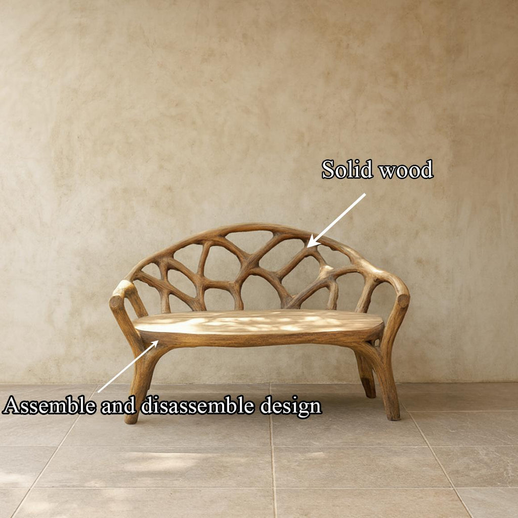 Organic Rustic Wooden Bench Entryway Or Living Room SINLSAWC026