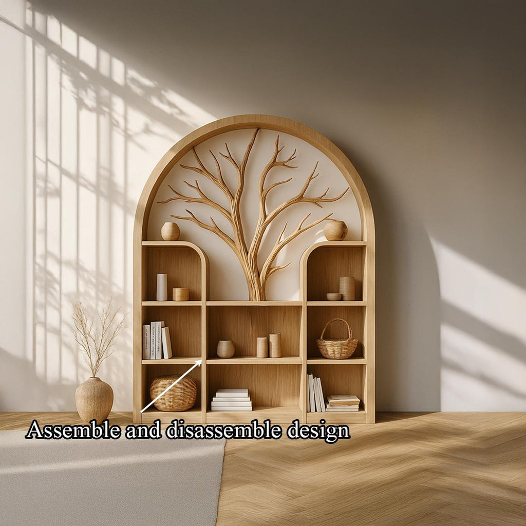 Scandinavian Rustic Tree Inspired Storage Cabinet Living Room