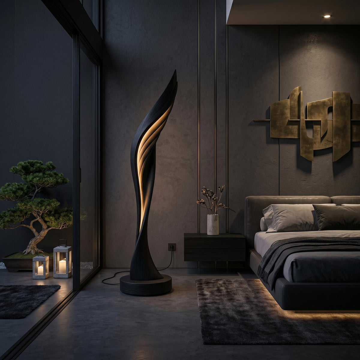 Minimalist Open Wing Floor Lamp For Contemporary Interior