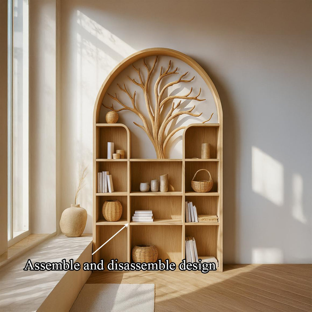 Scandinavian Rustic Tree Style Storage Cabinet Entryway And Living Room
