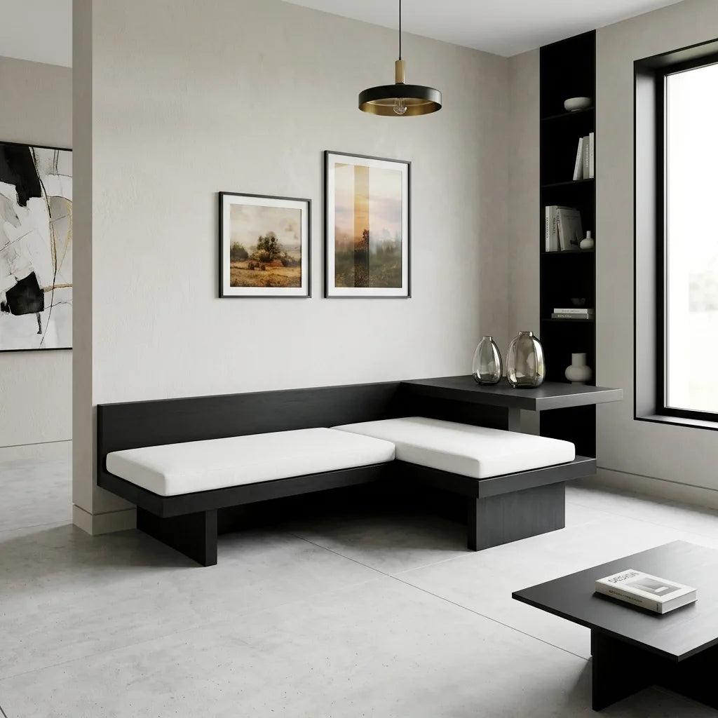 Modern L Shaped Sofa Integrated Shelving For Living Room