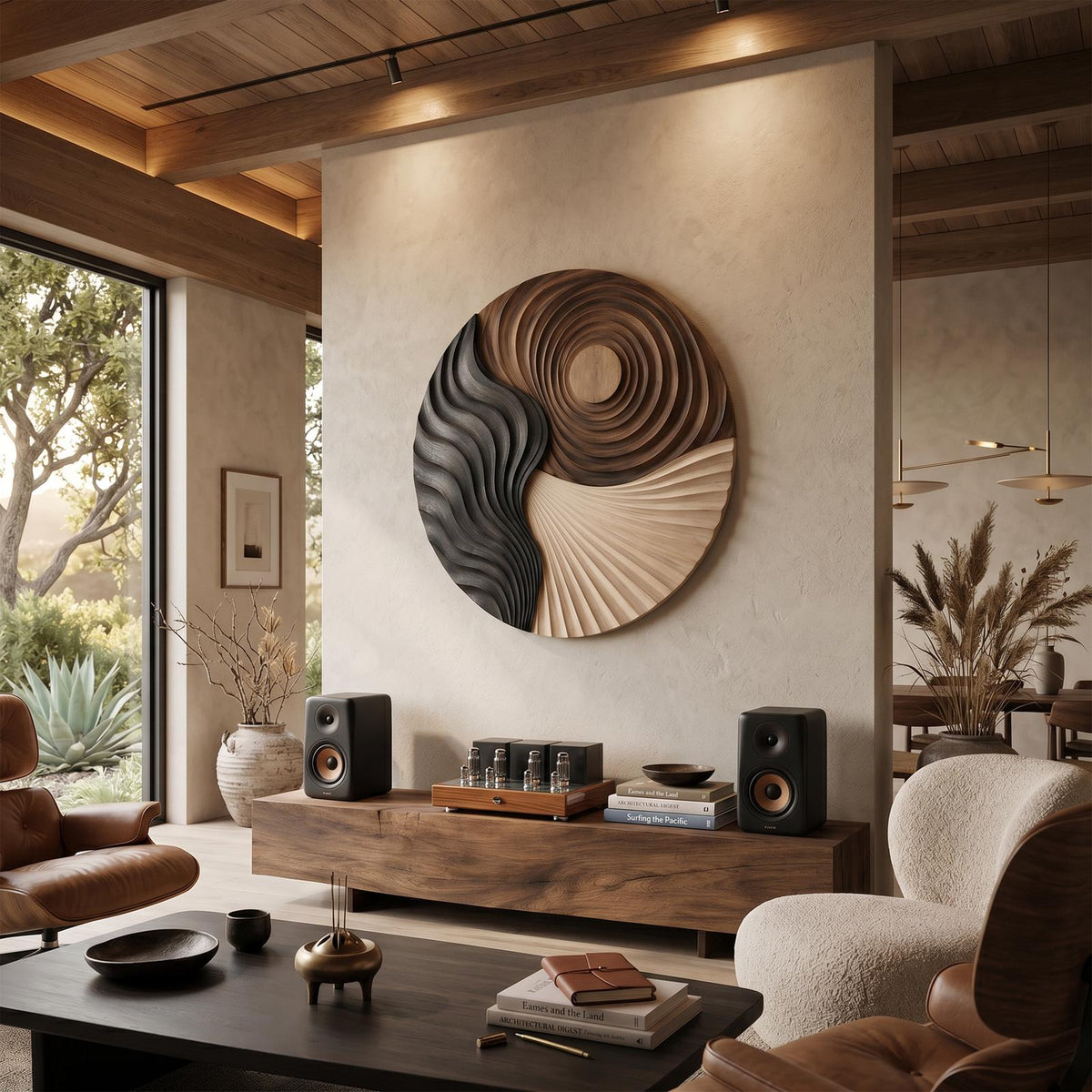 Contemporary Silhouette Wood Wall Art, Minimalist Abstract Line Wall Decor Panel for Guest Suite and Bedroom