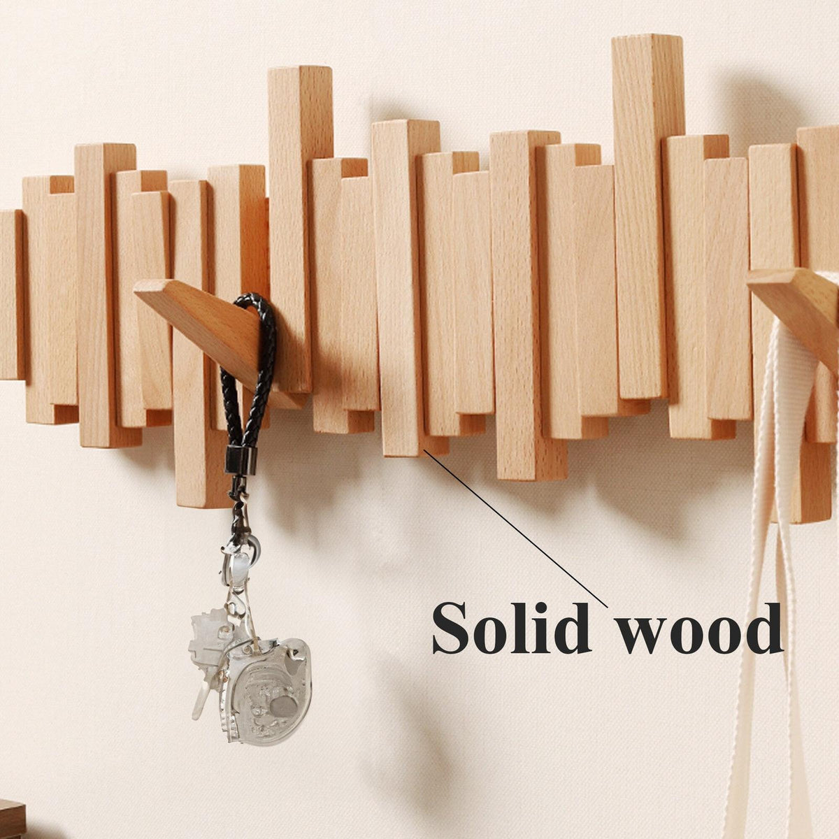 Walnut Wood Piano Coat Rack