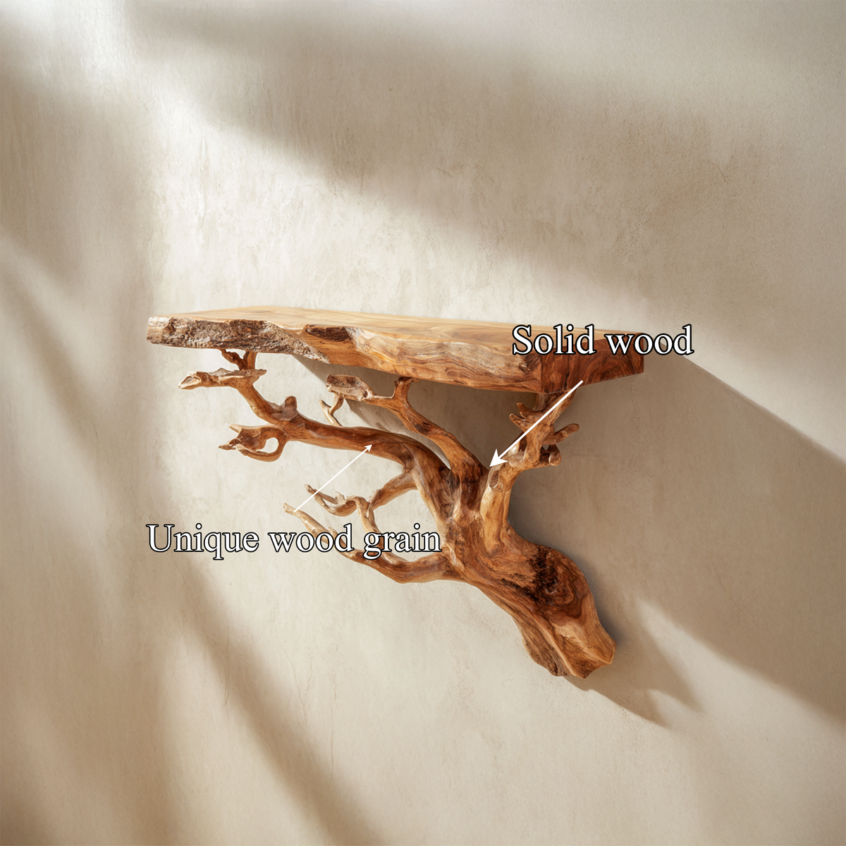 Organic Decorative Tree Wall Shelf For Bedroom And Living Room