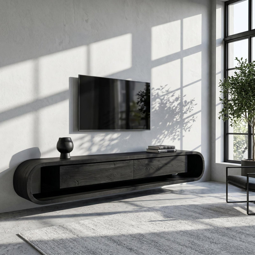 Organic Floating Sculptural TV Console For Living Room